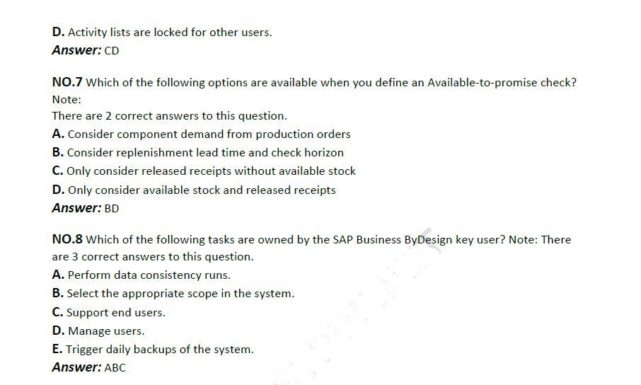 英文版-最新SAP BYD PA考试题库带答案共80题 考试编码：C_BYD15_1908 V12.35 即SAP Sns-Brigh10