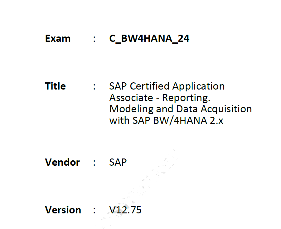 C-BW4HANA-24 Practice Test Pdf