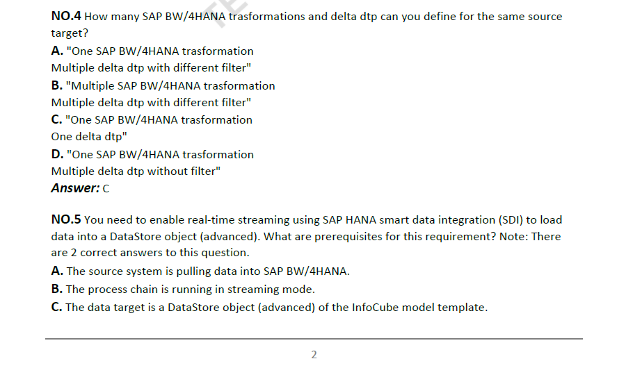 Most C_BW4HANA_24 Reliable Questions