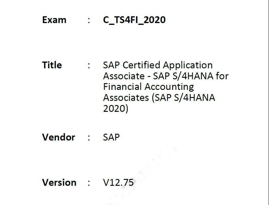 Exam C_TS4FI_2020 Guide