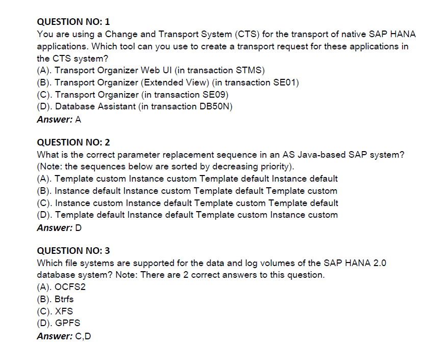 英文版-最新SAP BASIS PA考试题库带答案共82题考试编码：C_TADM_22 V12.35 即SAP S/4HANA System  Administration – 开源资料库