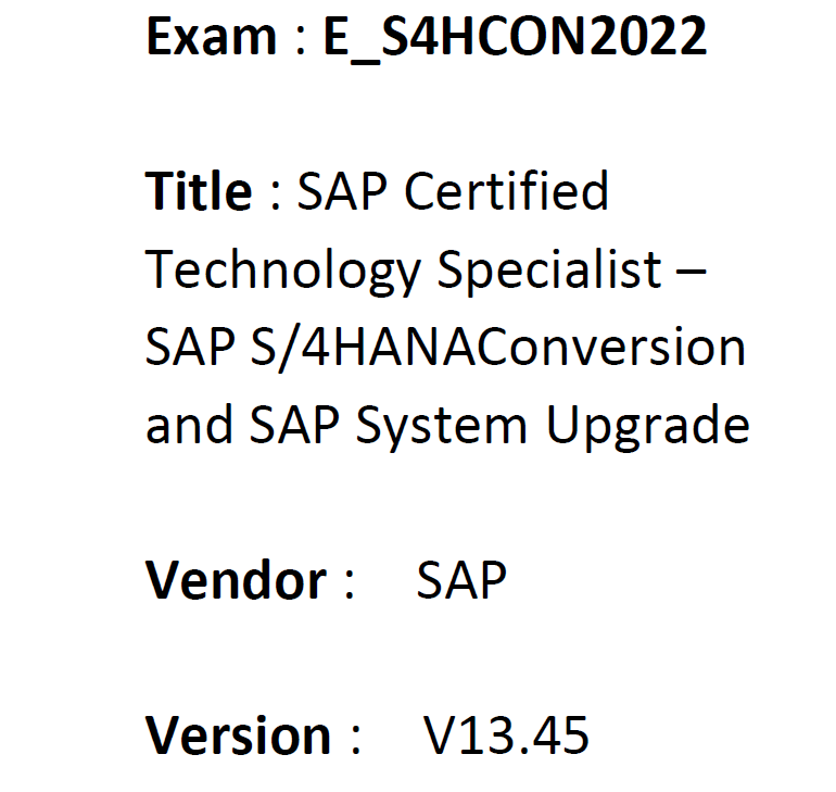 E-S4HCON2022 Related Exams