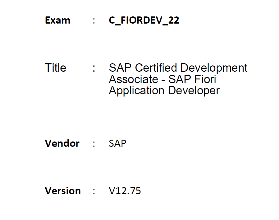 Pass4sure C_FIORDEV_22 Study Materials